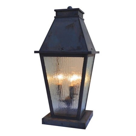 Arroyo Craftsman 10" Croydon Column Mount, Antique Brass, Clear Seedy Glass CRC-10CS-AB